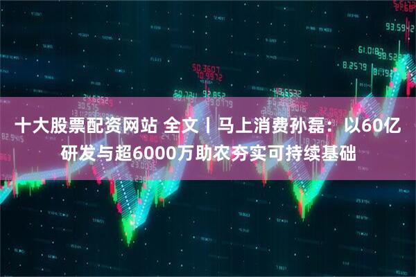 十大股票配资网站 全文丨马上消费孙磊：以60亿研发与超6000万助农夯实可持续基础