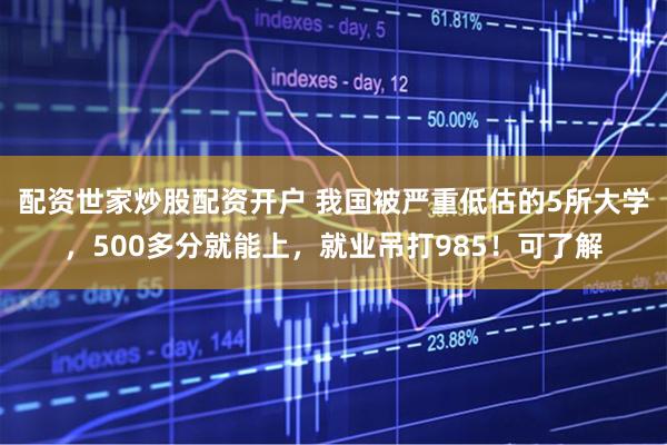 配资世家炒股配资开户 我国被严重低估的5所大学，500多分就能上，就业吊打985！可了解